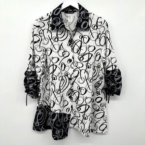 Moonlight Y & S Fashion Designs USA Tunic Top Shirt‎ Blouse Size Small Crinkle